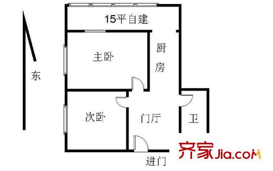 苏州街52号院户型图户型图 2室1厅1卫1厨