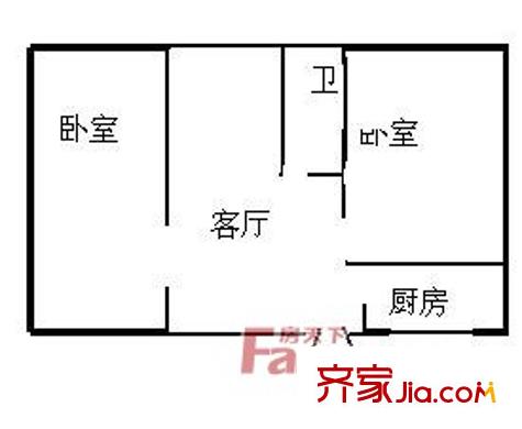 百萬莊大街1號(hào)院戶型圖戶型圖 2室1廳1衛(wèi)1廚