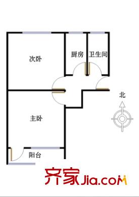 百萬莊大街1號院戶型圖戶型圖 2室1廳1衛(wèi)1廚