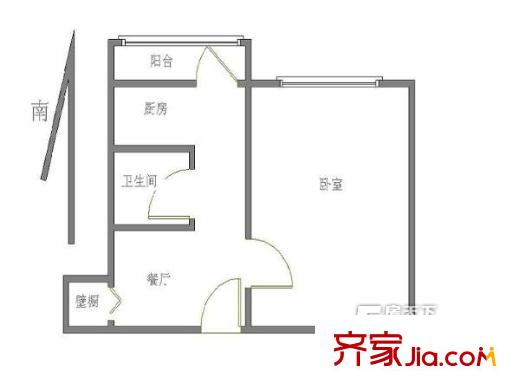 西三环北路56号院 1室1厅1卫1厨40平方米