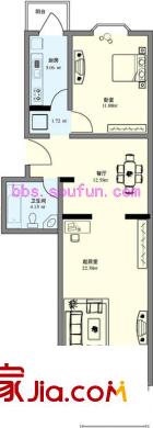 自然佳境户型图户型图 1室2厅1卫1厨