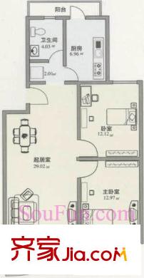 自然佳境户型图户型图 2室2厅1卫1厨