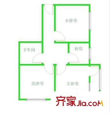 蒲安东里户型图户型图 3室1厅1卫1厨