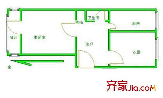 蒲安东里户型图户型图 2室1厅1卫1厨
