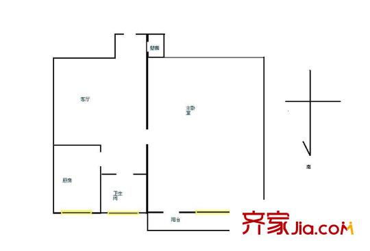文林大厦户型图户型图 1室1厅1卫1厨