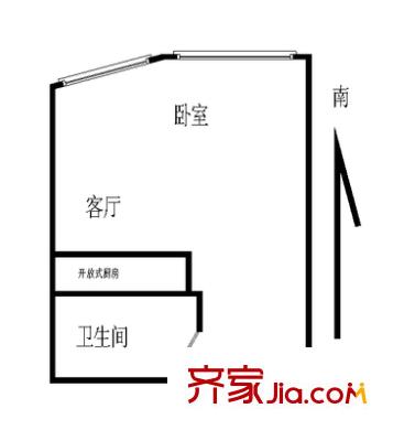 文林大厦户型图户型图 1室1厅1卫1厨