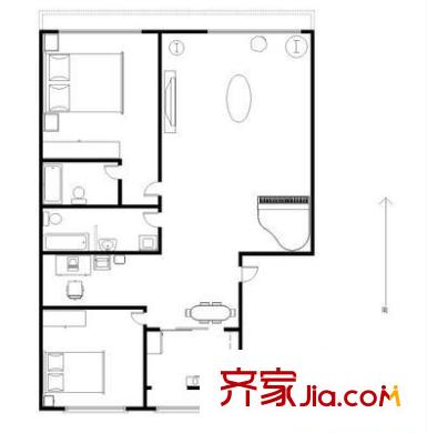 望兴居 2室 户型图
