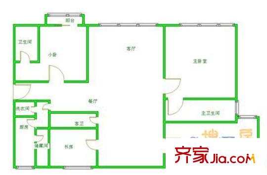 海润国际 4室 户型图