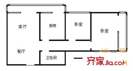 万景公寓 2室 户型图