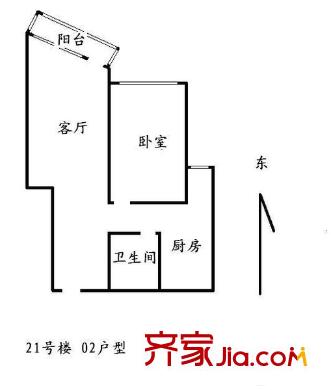 北影小区 1室 户型图