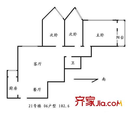 北影小区 3室 户型图