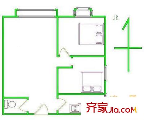 翠微嘉园 2室 户型图