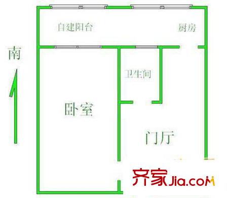 水碓子北里户型图户型图 1室1厅1卫1厨