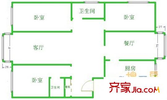 太平橋大街6號(hào)戶型圖戶型圖 3室2廳1衛(wèi)1廚