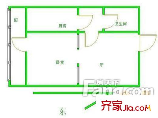 太平橋大街6號(hào)戶型圖戶型圖 1室1廳1衛(wèi)1廚