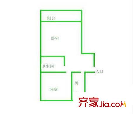 鴨子橋戶型圖戶型圖 2室1衛(wèi)1廚