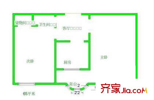 鴨子橋戶型圖戶型圖 2室1廳1衛(wèi)1廚
