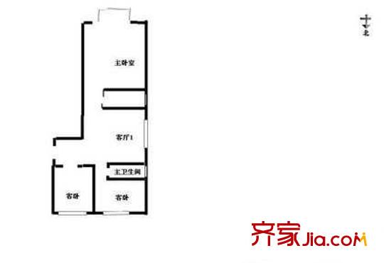 鴨子橋戶型圖戶型圖 3室1廳1衛(wèi)1廚