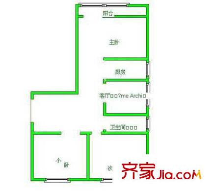 鴨子橋戶型圖戶型圖 3室1廳1衛(wèi)1廚