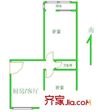 紅蓮南里戶型圖戶型圖 1室1廳1衛(wèi)1廚