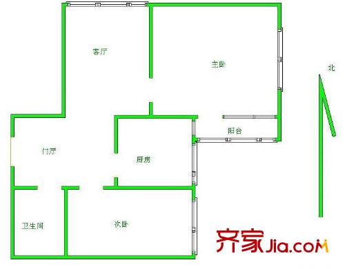 紅蓮南里戶型圖戶型圖 2室2廳1衛(wèi)1廚