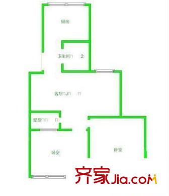 芳洲花园户型图户型图 2室1厅1卫1厨