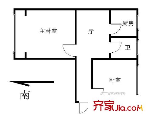 交大东路31号院户型图户型图 2室1厅1卫1厨