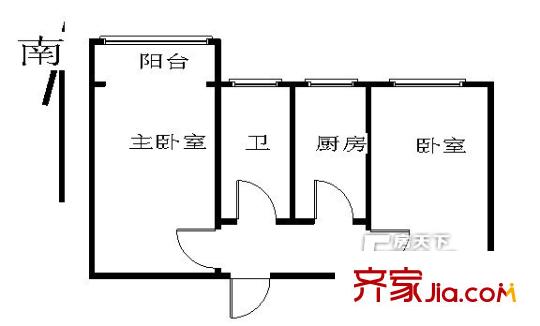 交大东路31号院户型图户型图 2室1厅1卫1厨