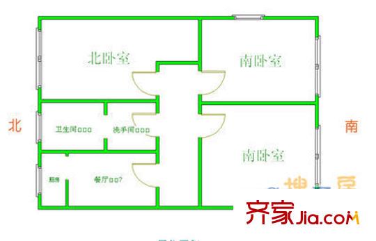 德外大街12號院戶型圖戶型圖 3室1廳2衛(wèi)1廚