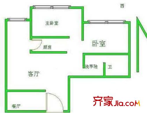 蒲安东里户型图户型图 2室2厅1卫1厨