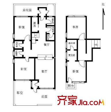 珠江国际城 4室 户型图