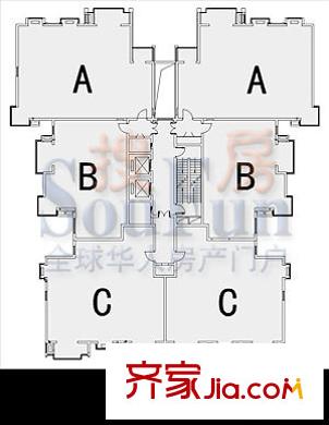 万科东第户型图塔楼(东)平面图户型