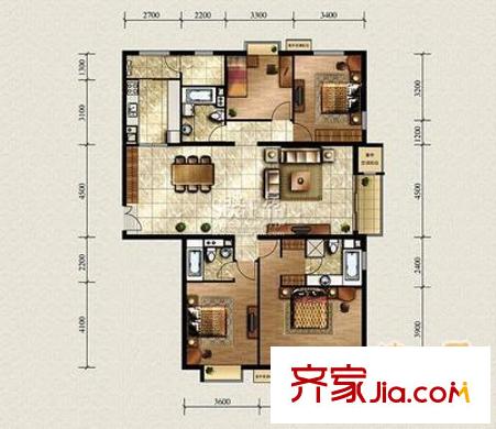 绿荫芳邻 4室 户型图