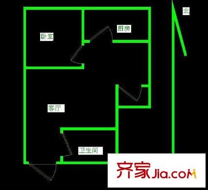 文林大厦户型图户型图 1室1厅1卫1厨