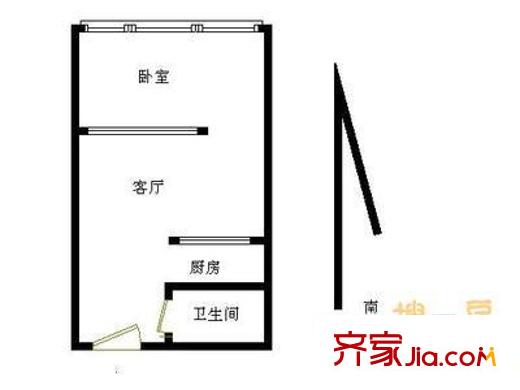 文林大厦户型图户型图 1室1厅1卫1厨