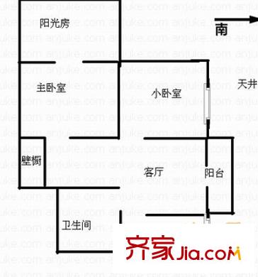 万景公寓 2室 户型图