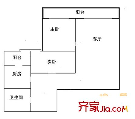 万景公寓 2室 户型图