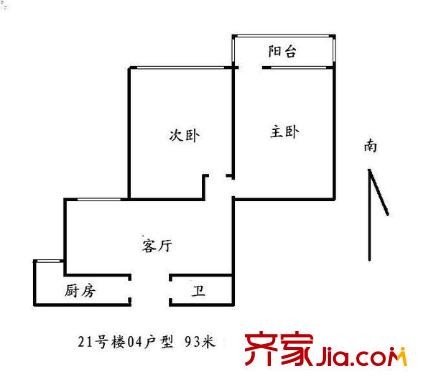 北影小区 2室 户型图
