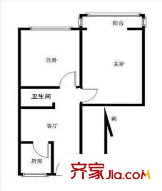北影小区 2室 户型图