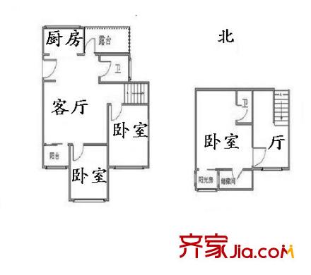 海淀南路24号院复式 3室1厅1厨2卫