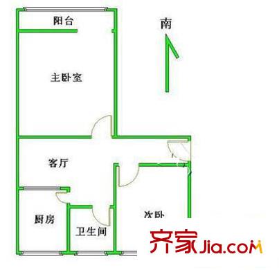 汽修一厂宿舍户型图户型图 3室1厅1卫1厨