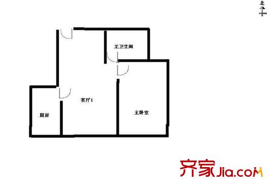 造甲街北里户型图户型图 1室1厅1卫1厨