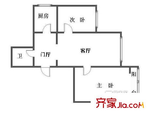 迎曦园04-09户型81平米 两居