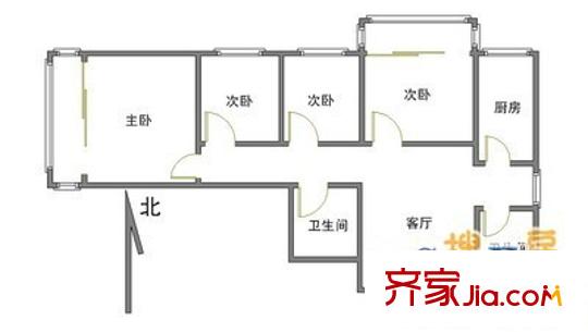 迎曦园户型图户型图 4室1厅2卫1厨