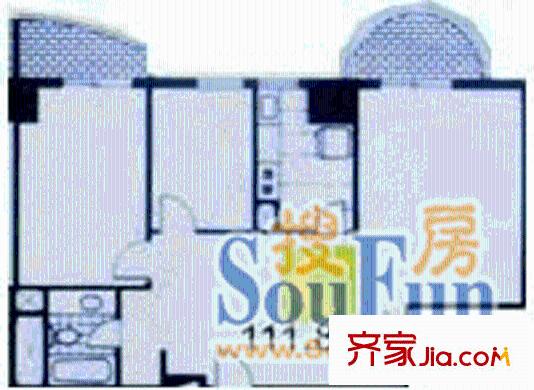 锦湖园公寓户型图户型C 2室2厅1卫1厨
