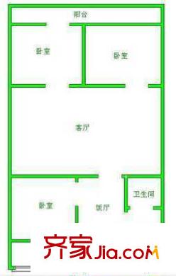 康居南区户型图户型图 3室2厅1卫1厨