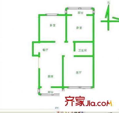 枫泽园户型图户型图 2室2厅1卫1厨