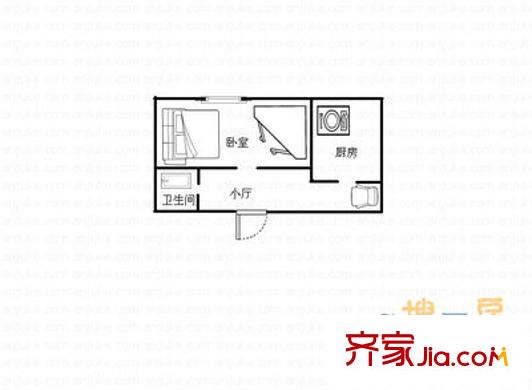 芳洲花园 1室 户型图