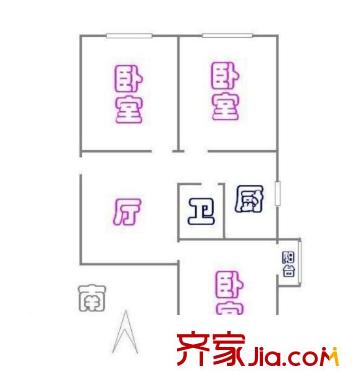 关东店北街 3室 户型图