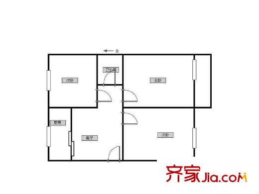 关东店北街 2室 户型图
